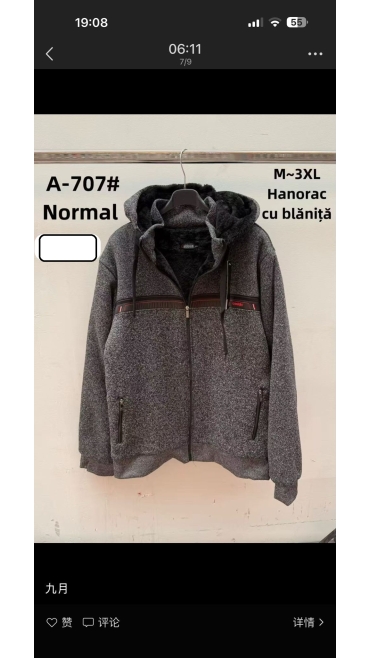 hanorac barbati imblanit m-3xl 5/set