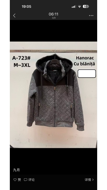 hanorac barbati imblanit m-3xl 5/set