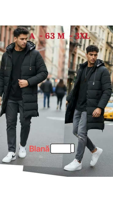 geaca barbati lunga blana m-3xl 5/set