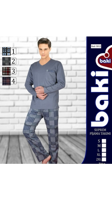 pijama barbati Baki Suprem S-2XL 100% bumbac 5/set