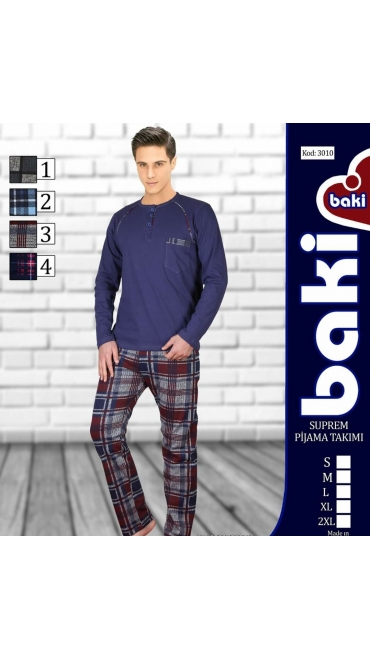 pijama barbati Baki Suprem S-2XL 100% bumbac 5/set