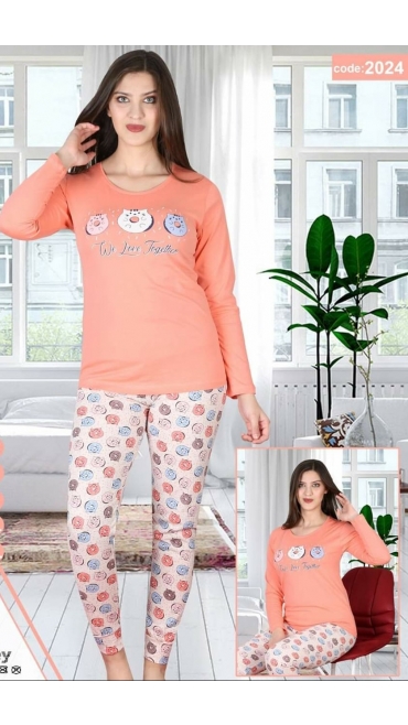 pijama dama Baki S-2xl 100%bumbac 5/set