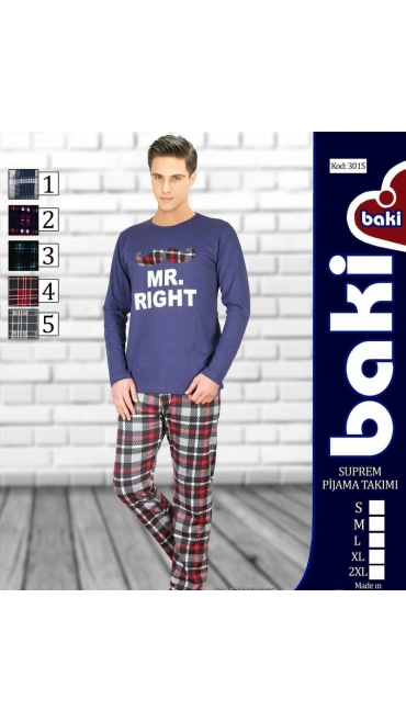 pijama barbati Baki Suprem S-2XL 100% bumbac 5/set