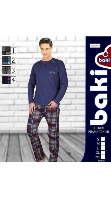 pijama barbati Baki Suprem S-2XL 100% bumbac 5/set