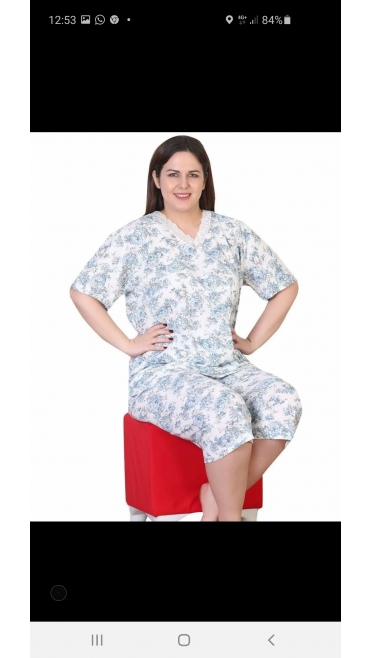 pijama dama batal Baki 100%bumbac XL-3XL 100%bumbac 3/set