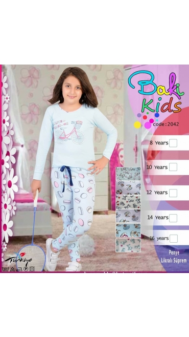 pijama copii 6-14 ani 95% bbc si 5% licra 5/set