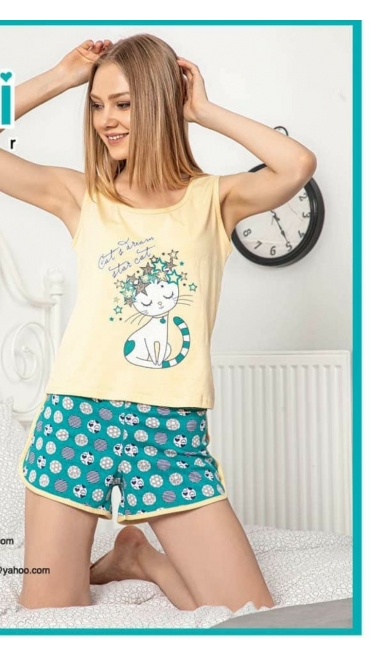 pijama dama baki schort 100% bbc s-xl 4/set