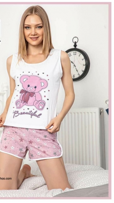 pijama dama baki schort 100% bbc s-xl 4/set