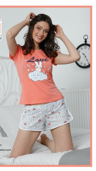 pijama dama baki schort 100% bbc s-xl 4/set