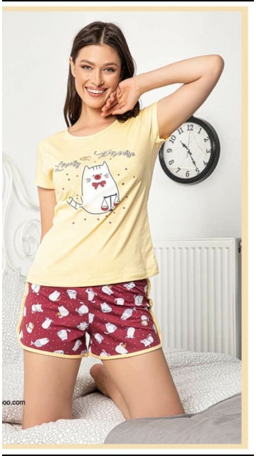 pijama dama baki schort 100% bbc s-xl 4/set