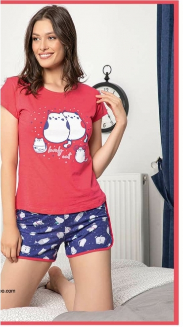 pijama dama baki schort 100% bbc s-xl 4/set