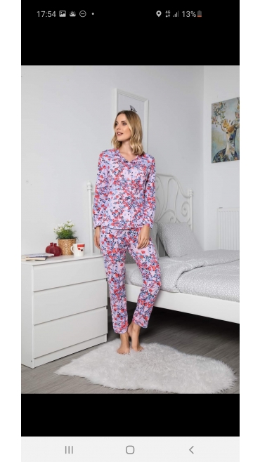 pijama dama Backy maneca lunga 100%bbc m-2xl 4/set