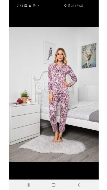 pijama dama Backy maneca lunga 100%bbc m-2xl 4/set