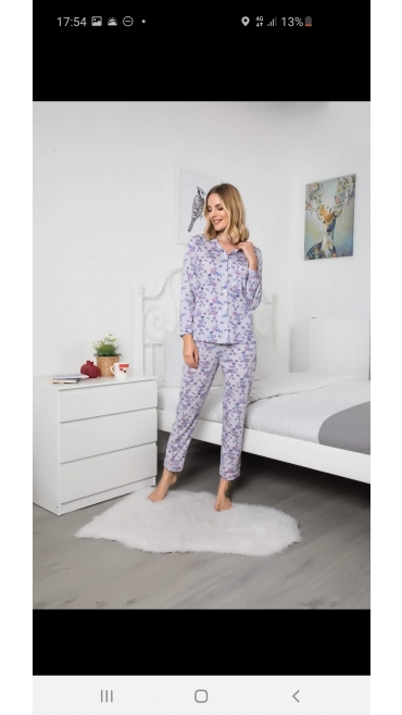 pijama dama Backy maneca lunga 100%bbc m-2xl 4/set