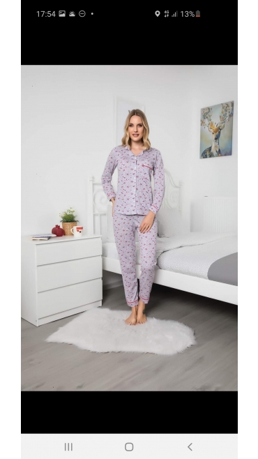 pijama dama Backy maneca lunga 100%bbc m-2xl 4/set