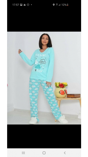 pijama dama Berfin m-2xl 100%bbc 4/set