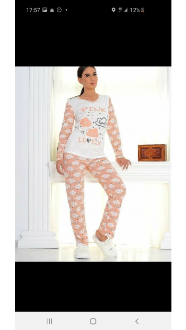 pijama dama Berfin m-2xl 100%bbc 4/set