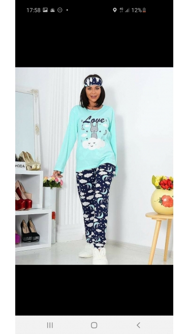 pijama dama Rinda m-2xl 100%bbc 4/set