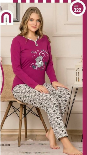 pijama dama berfin 100% bbc s-xl 4/set