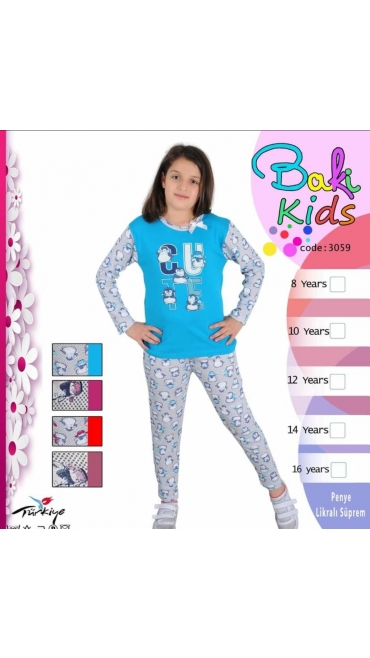 pijama fetite interlok 100% bbc 6-14 ani 5/set