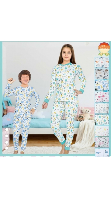 pijama copii interlok 100%bbc, 8-14 ani 4/set