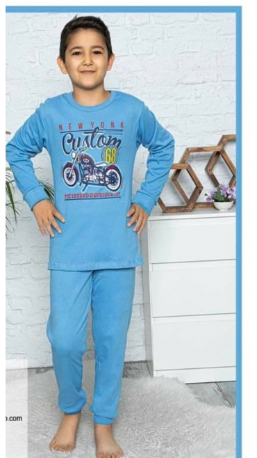 pijama copii baieti interlok 100% bbc, 6-14 ani 5/set