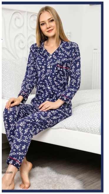 pijama dama baki nasturi 100 % bbc m-2xl 4/set