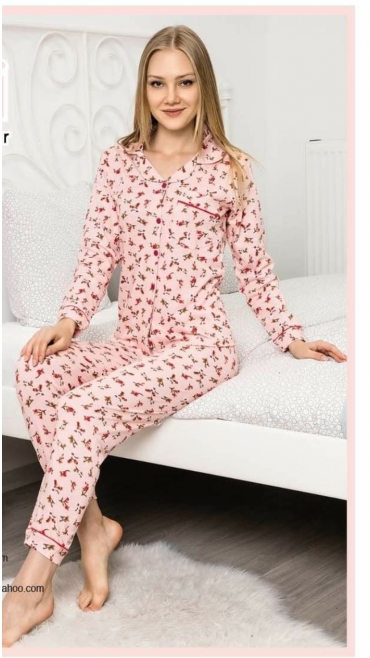 pijama dama baki nasturi 100 % bbc m-2xl 4/set