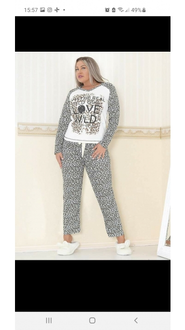 pijama dama interlok m-2xl 100%bbc 4/set