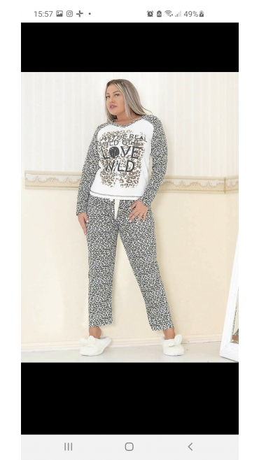 pijama dama interlok m-2xl 100%bbc 4/set