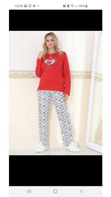 pijama dama interlok baki 100% bbc m-2xl 4/set