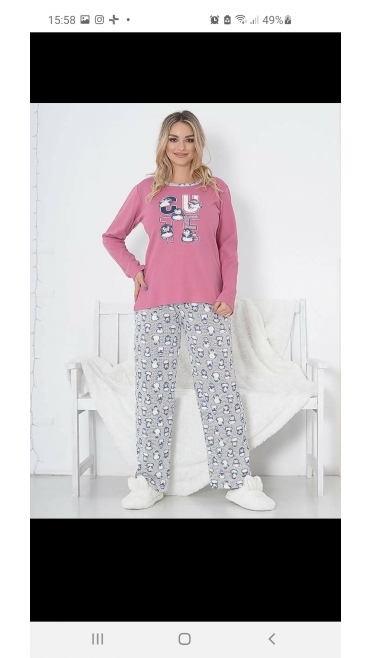 pijama dama interlok baki 100% bbc m-2xl 4/set