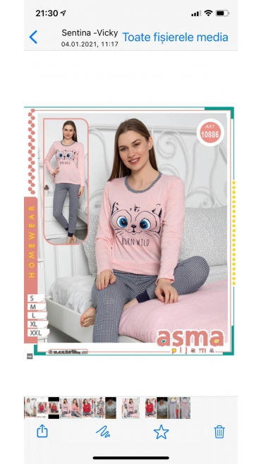 pijama dama subtire s-2xl 5/set