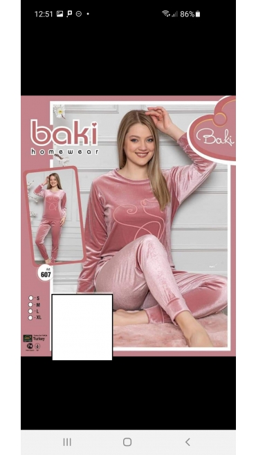 pijama dama catifea baki 90%micro, 10%elastan s-xl 4/set