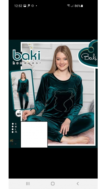pijama dama catifea baki 90%micro, 10%elastan s-xl 4/set