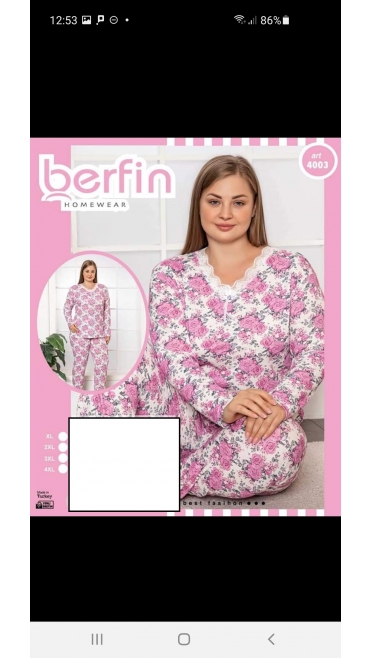 pijama dama berfin batal 100%bbc xl-4xl 4/set