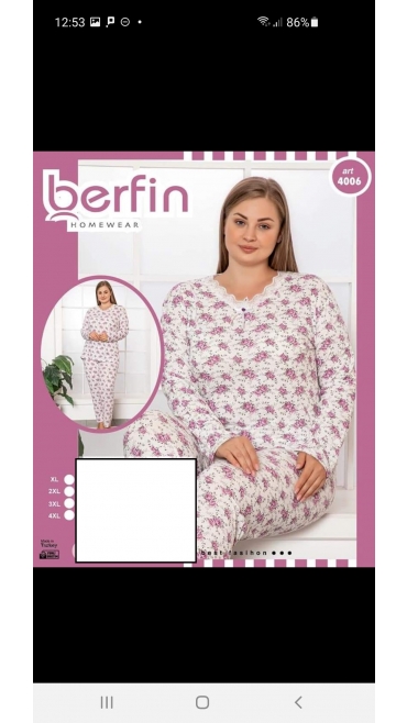 pijama dama berfin batal 100%bbc xl-4xl 4/set