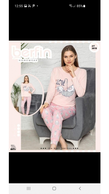 pijama dama berfin 100%bbc s-xl 4/set