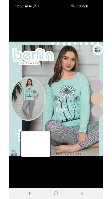 pijama dama berfin 100%bbc s-xl 4/set