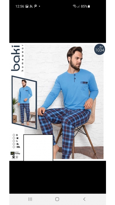 pijama barbati baki 100%bbc s-2xl 5/set