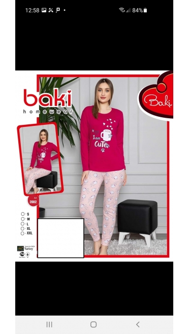 pijama dama baki 100%bbc s-2xl 5/set