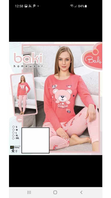 pijama dama baki 100%bbc s-2xl 5/set