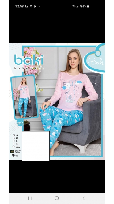pijama dama baki 100%bbc s-2xl 5/set