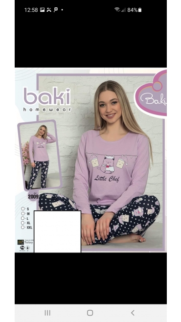 pijama dama baki 100%bbc s-2xl 5/set