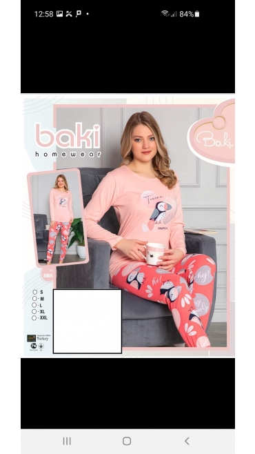 pijama dama baki 100%bbc s-2xl 5/set