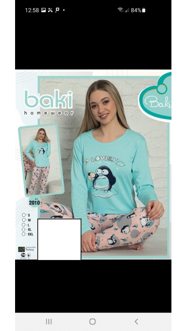 pijama dama baki 100%bbc s-2xl 5/set