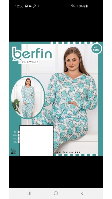 pijama dama berfin batal 100%bbc xl-4xl 4/set