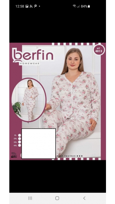 pijama dama berfin batal 100%bbc xl-4xl 4/set