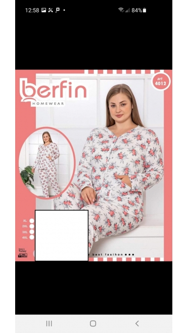 pijama dama berfin batal 100%bbc xl-4xl 4/set