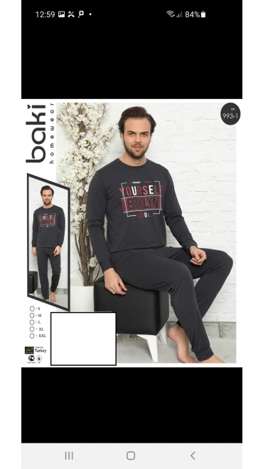 pijama barbati baki 95%bbc, 5%licra s-2xl 5/set